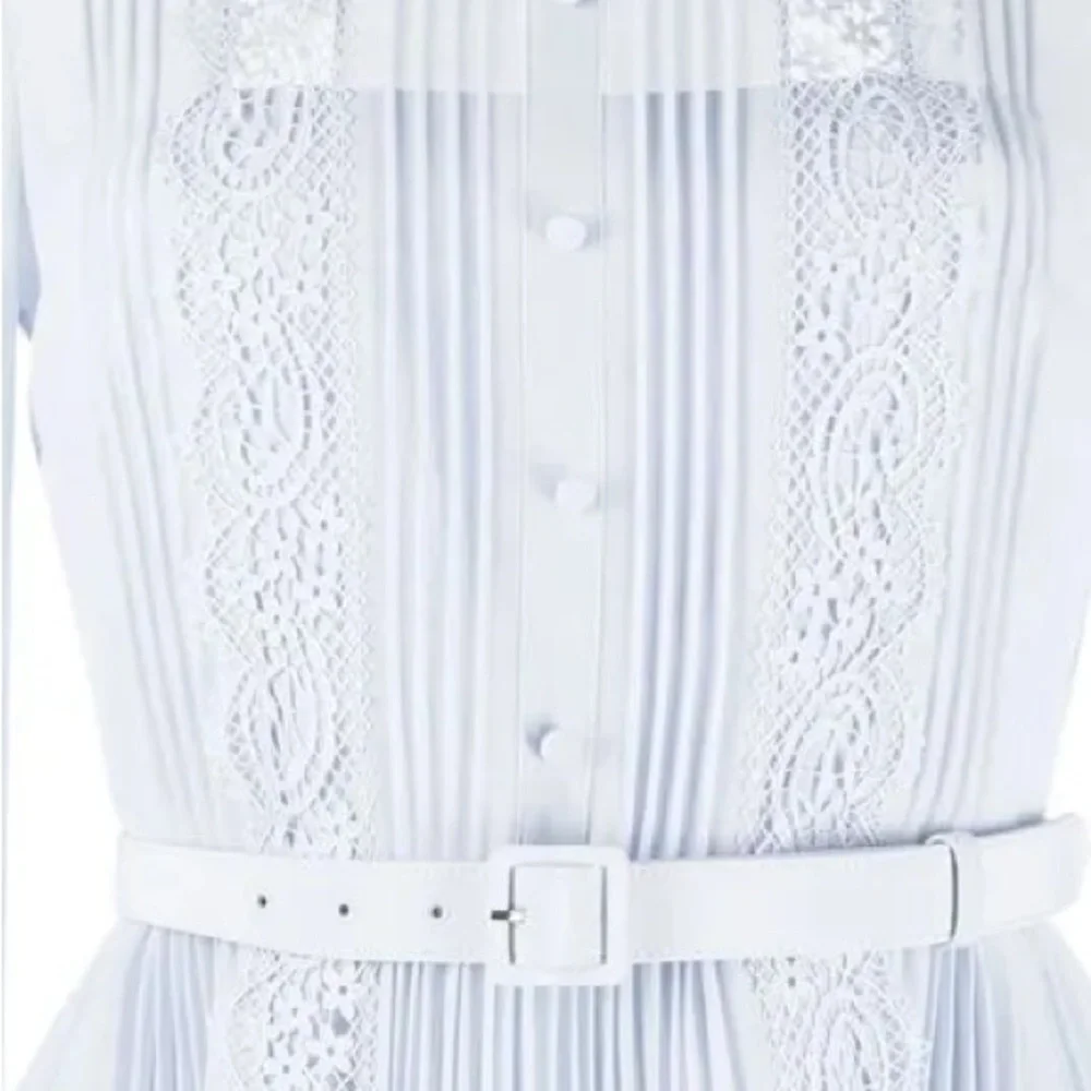 Self Portrait Chiffon Light Blue Women's Dress - Picture 2 of 6